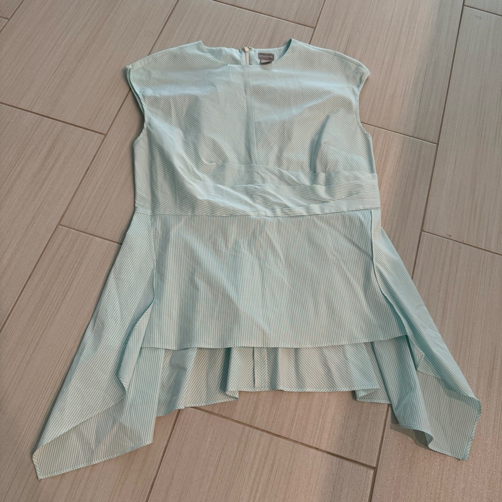 Chico’s light blue pin stripe shirt size: size 1 (8-10)